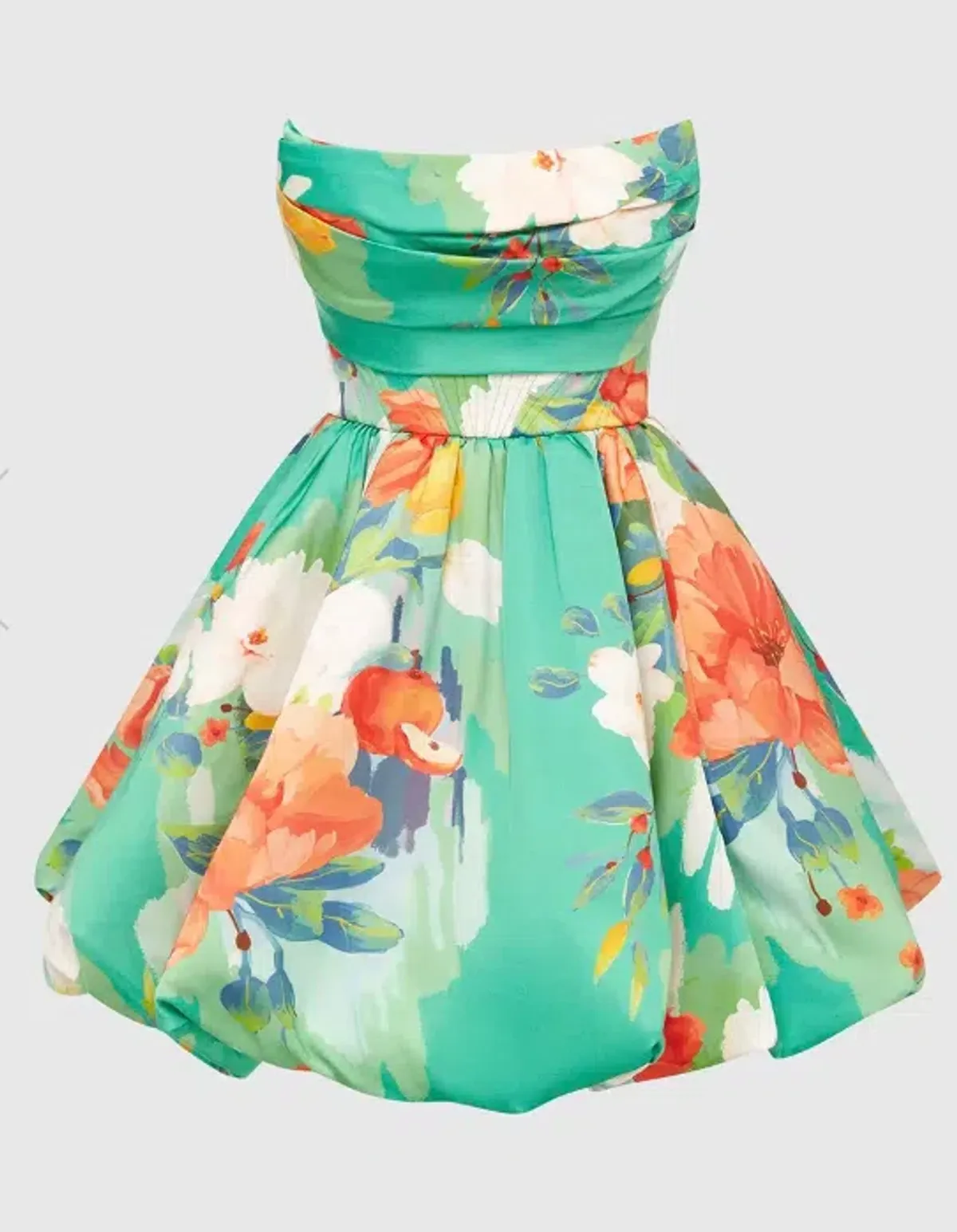 Leo Lin Florescence Bustier Bubble Mini Dress in Lily Pad Green Size 6 - Image 3