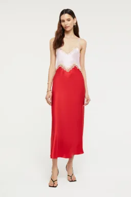Ginia Hope Dress in Candy Pink and Chilli Red Size 10 for rent on The Volte - image 2