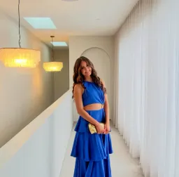 Aje Wave Cut Out Ring Midi Dress Marine Blue Size 8 for rent on The Volte - image 1