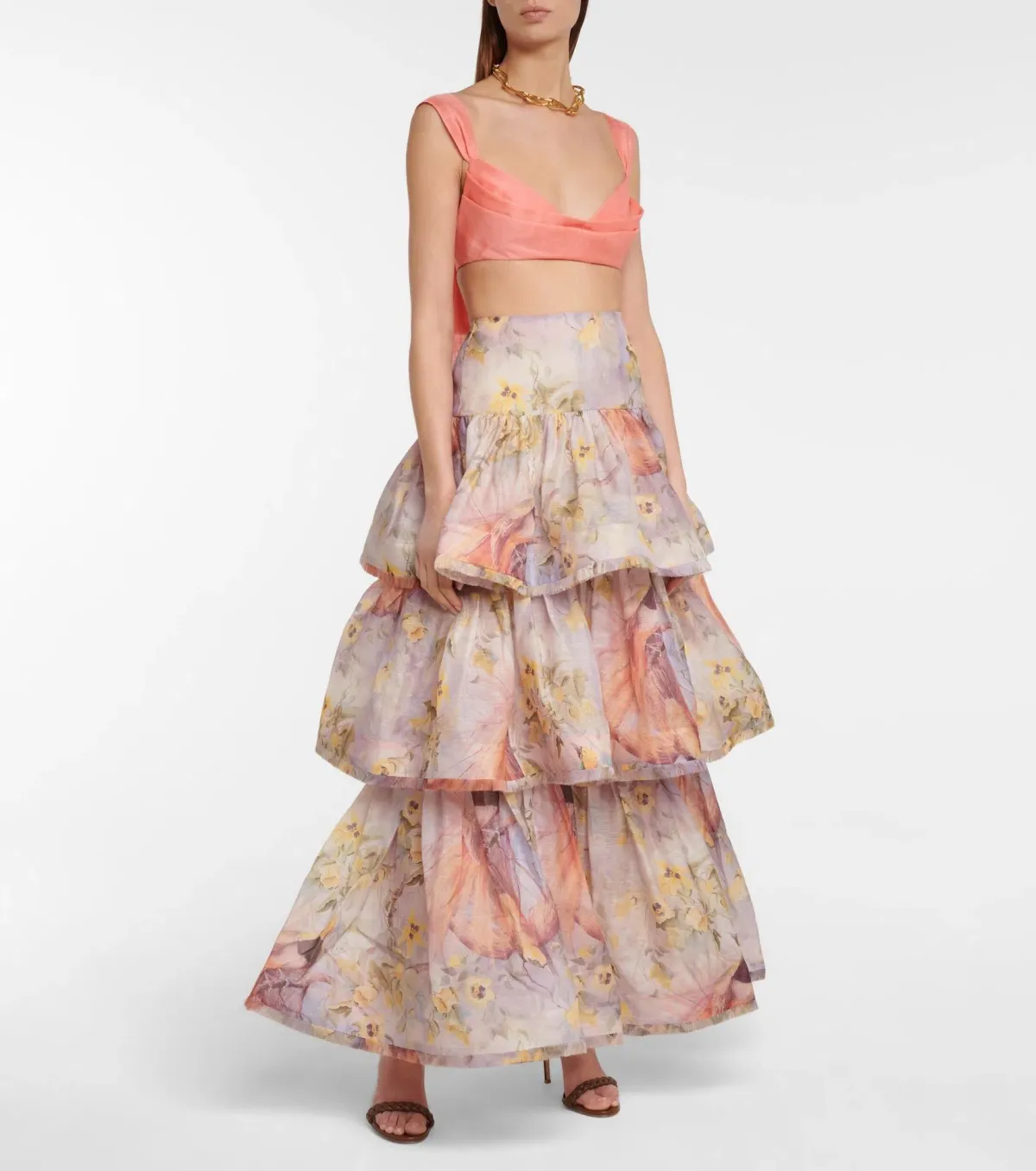 Zimmermann Botanica Frayed Edge Skirt Birds of Paradise Print Size 0 / AU 8 - Image 1