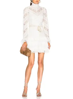 Zimmermann Veneto Perennial Short Dress Ivory Size 0 / AU 8 for rent on The Volte - image 1