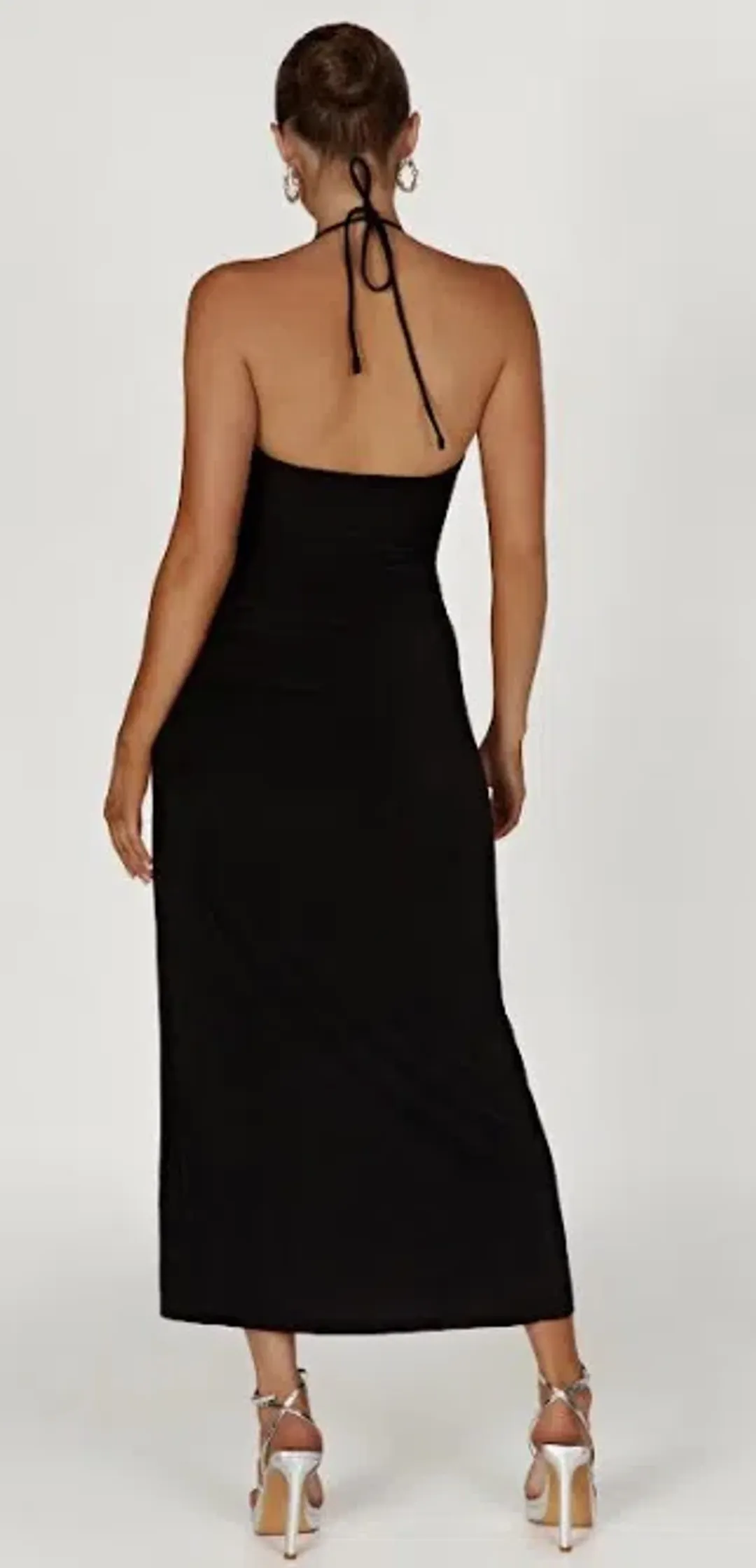 Meshki Allison Jersey Ruched Split Dress Black Size XS / Au 6 for rent on The Volte - main image