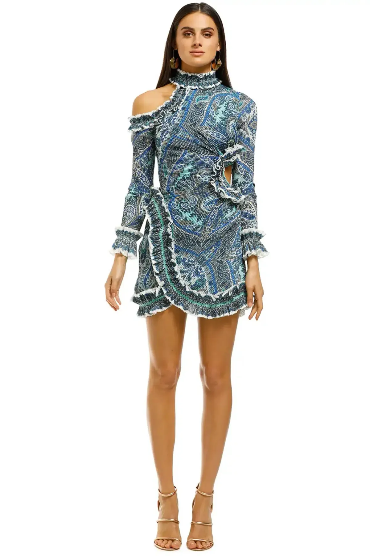 Zimmerman Moncur Asymmetric Mini Dress Print Size AU 8 - Image 1