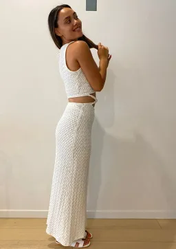 Bec & Bridge Effie Knit Cut Out Dress White Size AU 10 for rent on The Volte - image 2