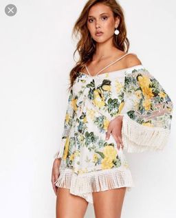 Alice McCall Le Fleur Playsuit Yellow Floral Size 6 for rent on The Volte - image 1