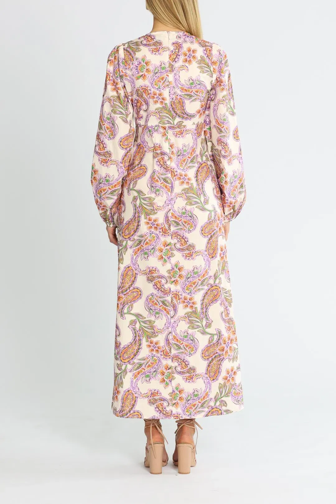 Suboo Sienna Long Sleeve Keyhole Front Maxi Dress Multi Size 14 for rent on The Volte - main image