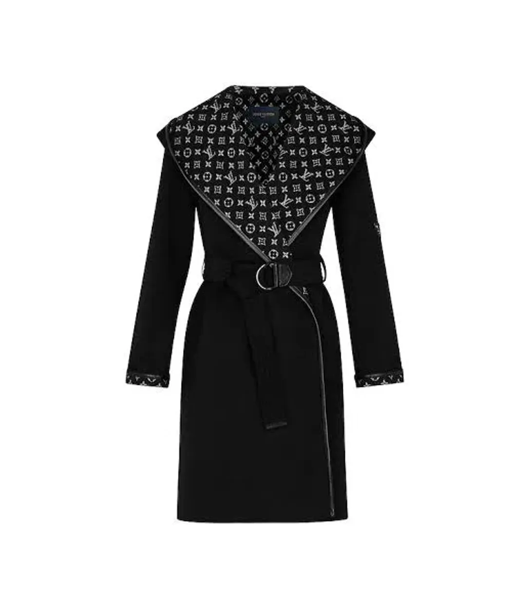 Louis Vuitton Hooded Wrap Coat Black Size AU 8 for rent on The Volte - main image