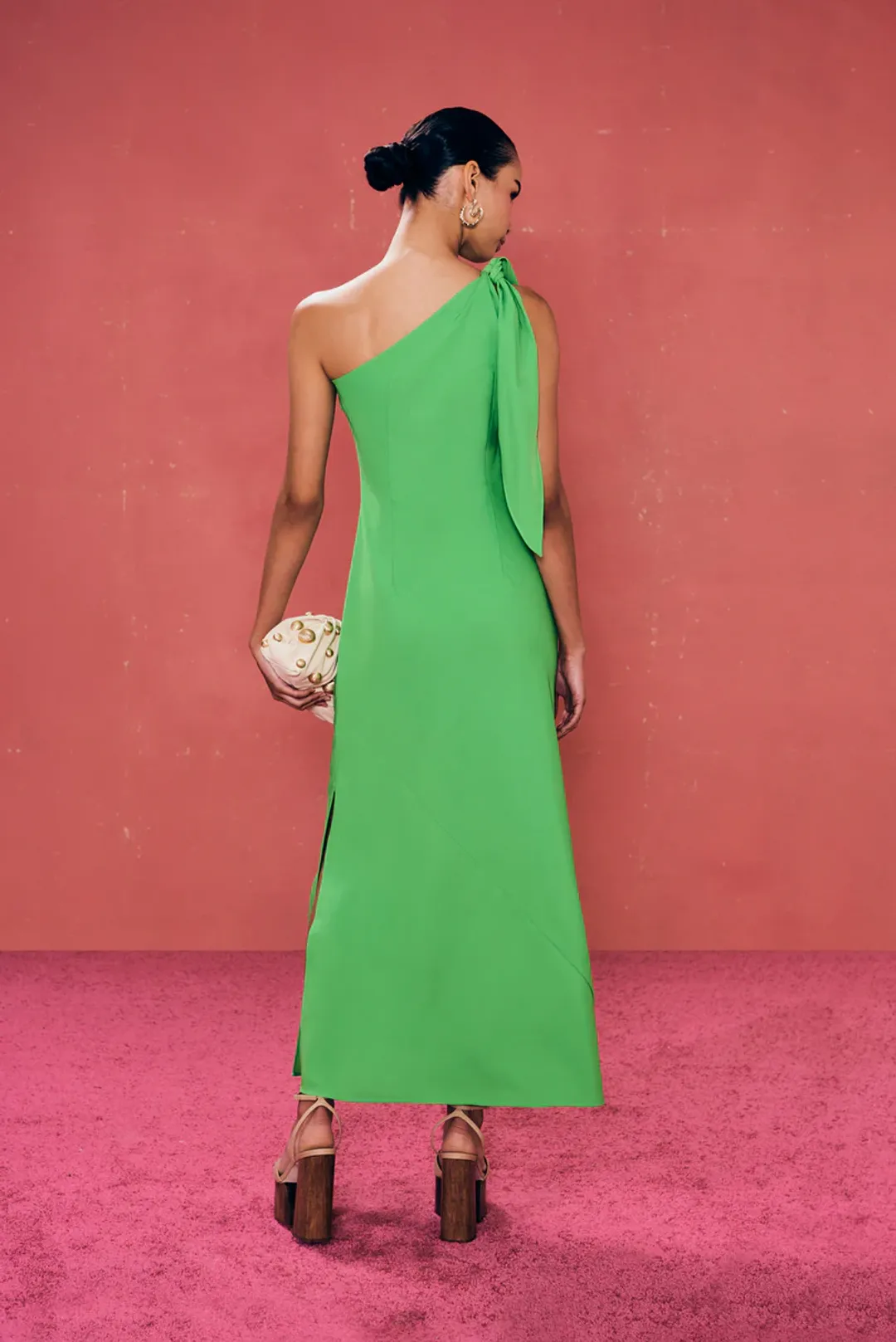Cult Gaia Kamila Asymmetric Maxi Dress Green Size M / Au 10 for rent on The Volte - main image