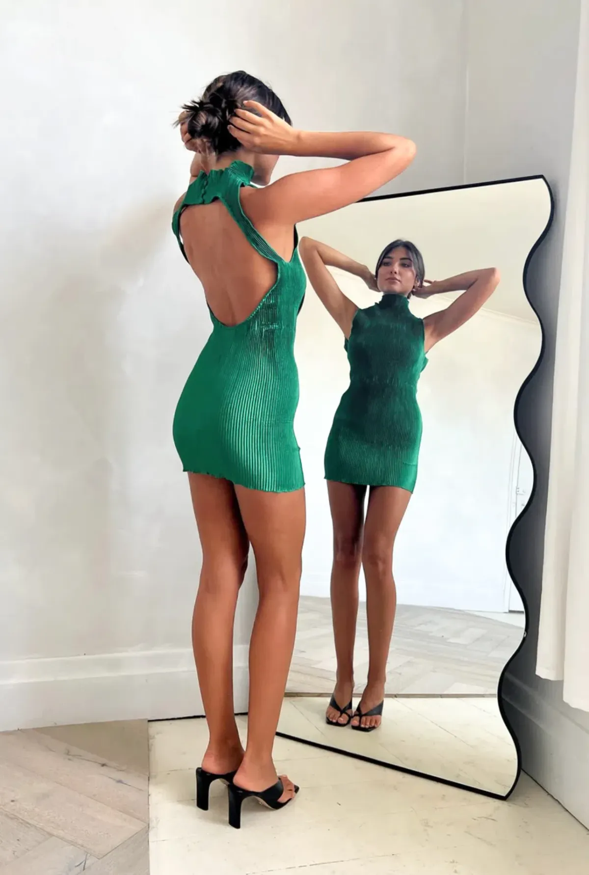 L’idee Soirée Gisele Mini Dress Green Size 10 - Image 3