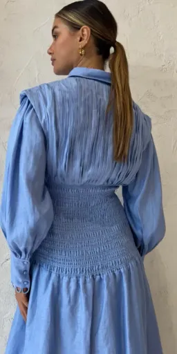 Saint Armont Contre Moi Maxi Shirt Dress Blue Size 6 for rent on The Volte - image 3