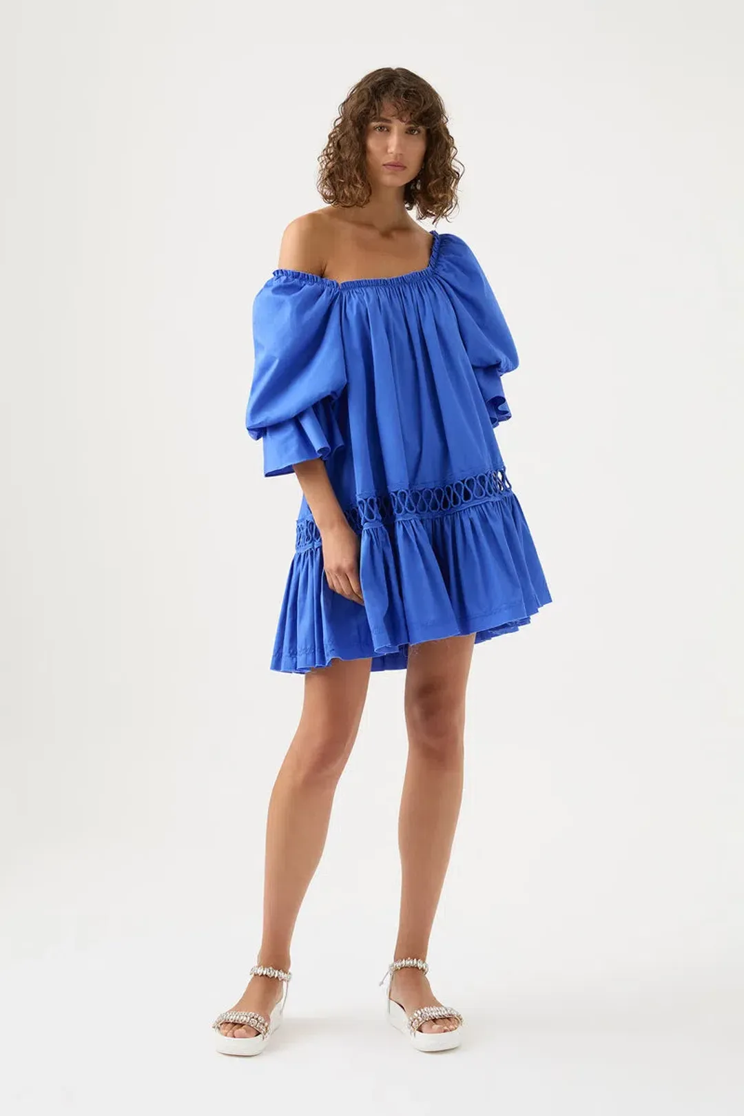 Aje Inspiration Mini Dress in Blue Size 10 for rent on The Volte - main image
