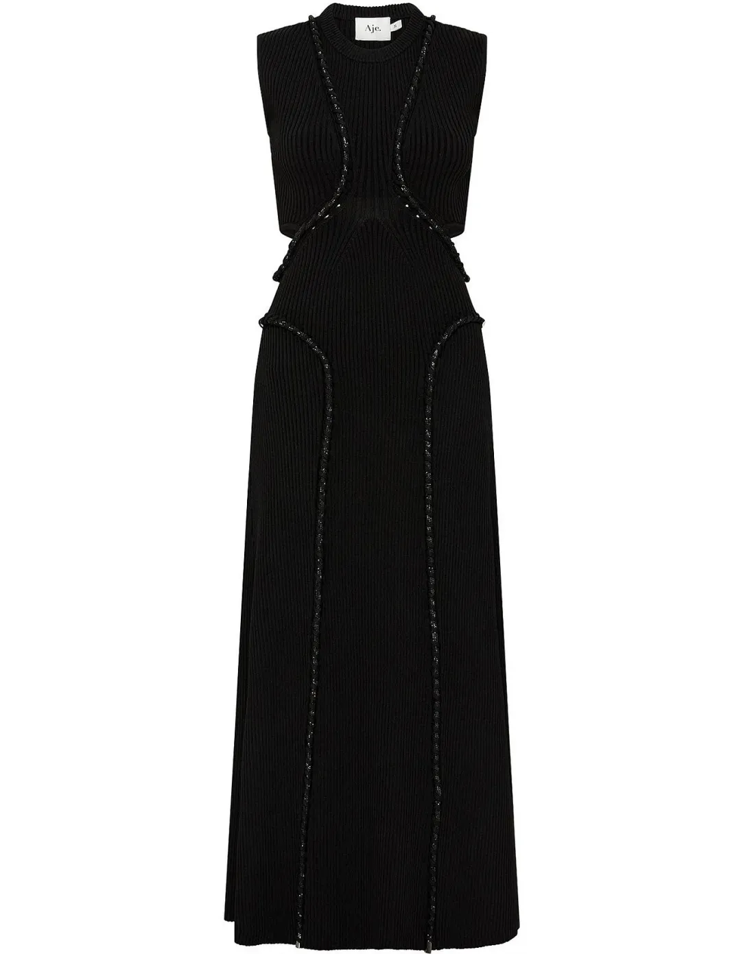 Aje Arp Cut Out Midi Dress Black Size 10 for rent on The Volte - main image