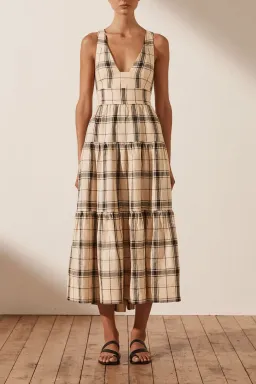 Shona Joy Indra Plunged Crossback Midi Dress Print Size 10 for rent on The Volte - image 1