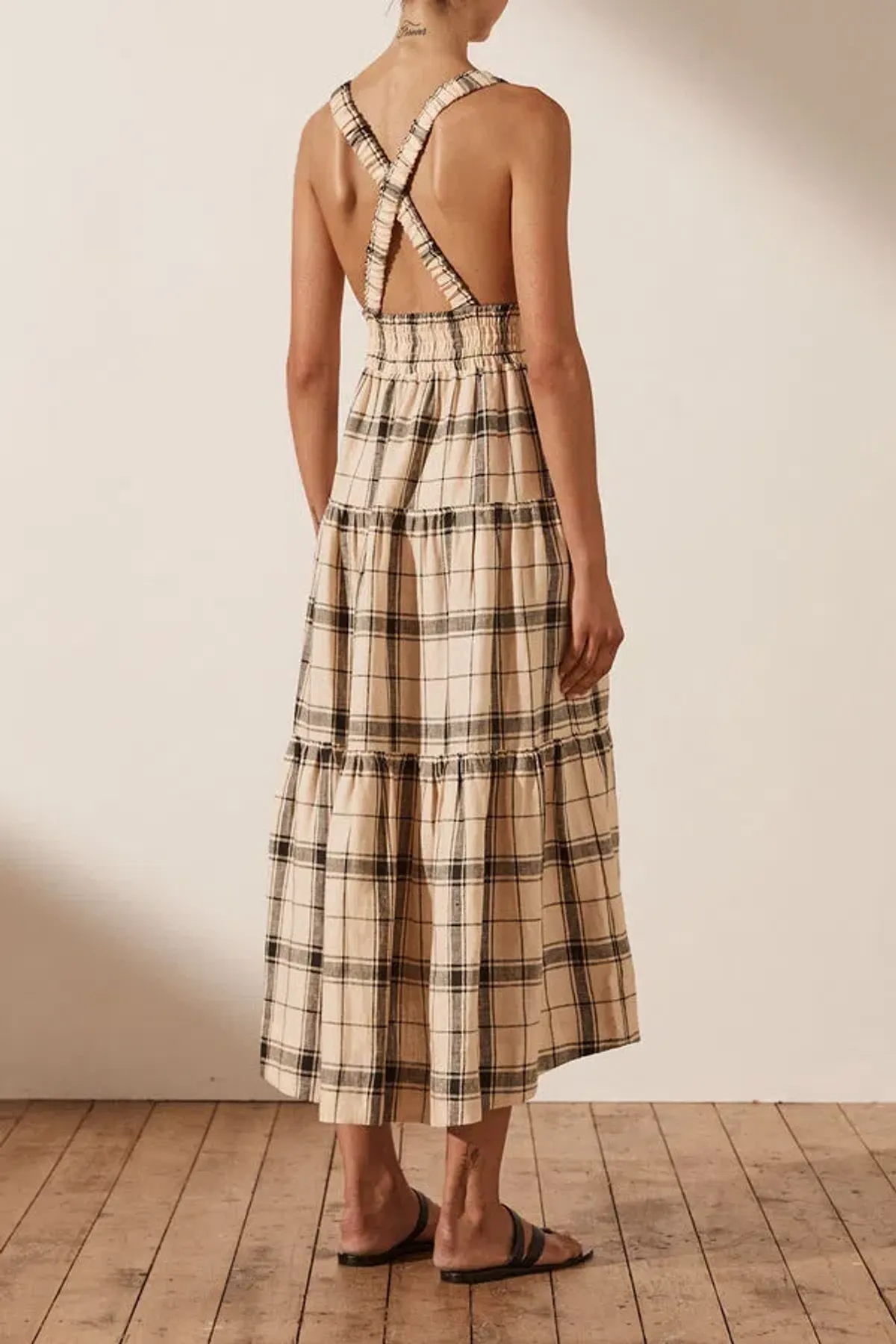 Shona Joy Indra Plunged Crossback Midi Dress Print Size 10 - Image 2