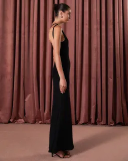 Misha Liliya Slinky Jersey Gown Black Size 10/M for rent on The Volte - image 3