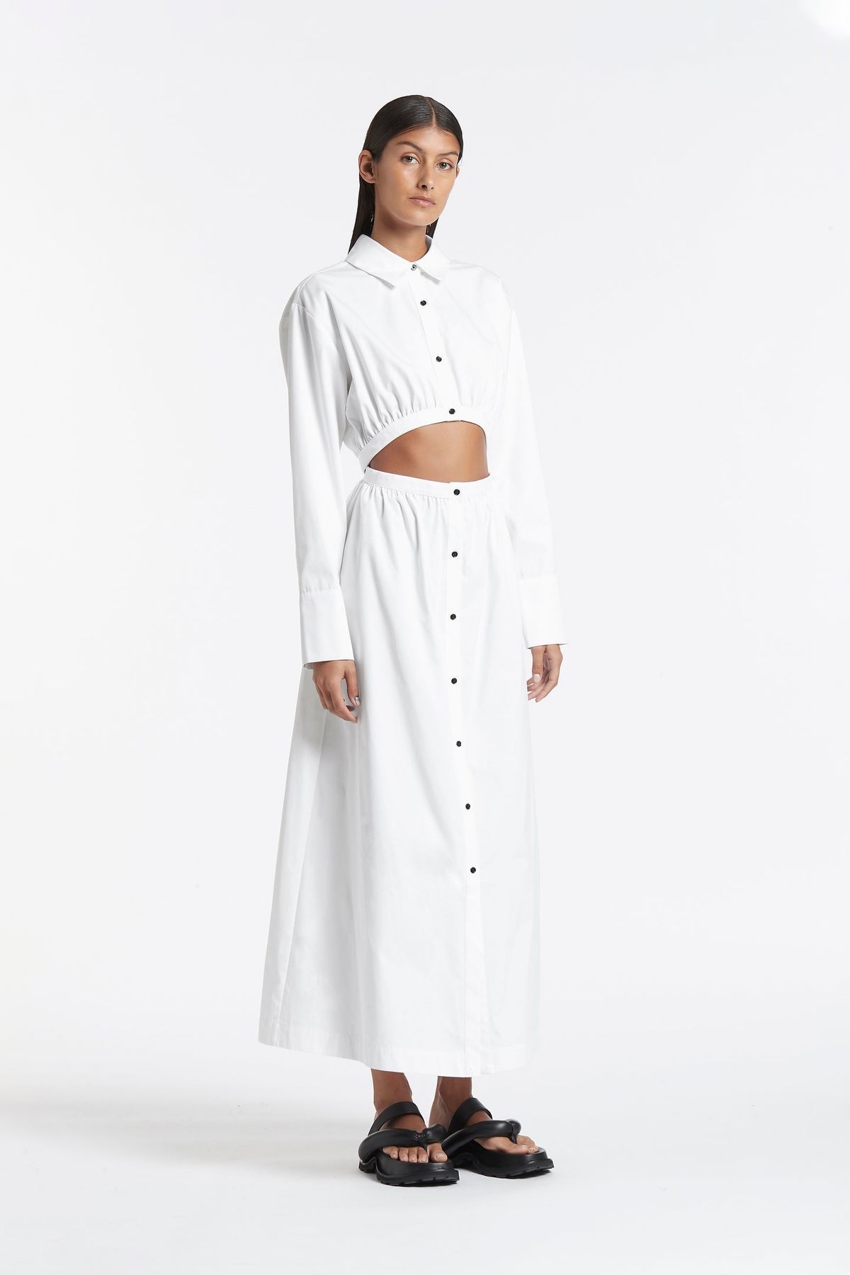 Sir The Label Ilkin Deconstructed Shirt Dress White Size 1 / AU 8 for rent on The Volte - main image