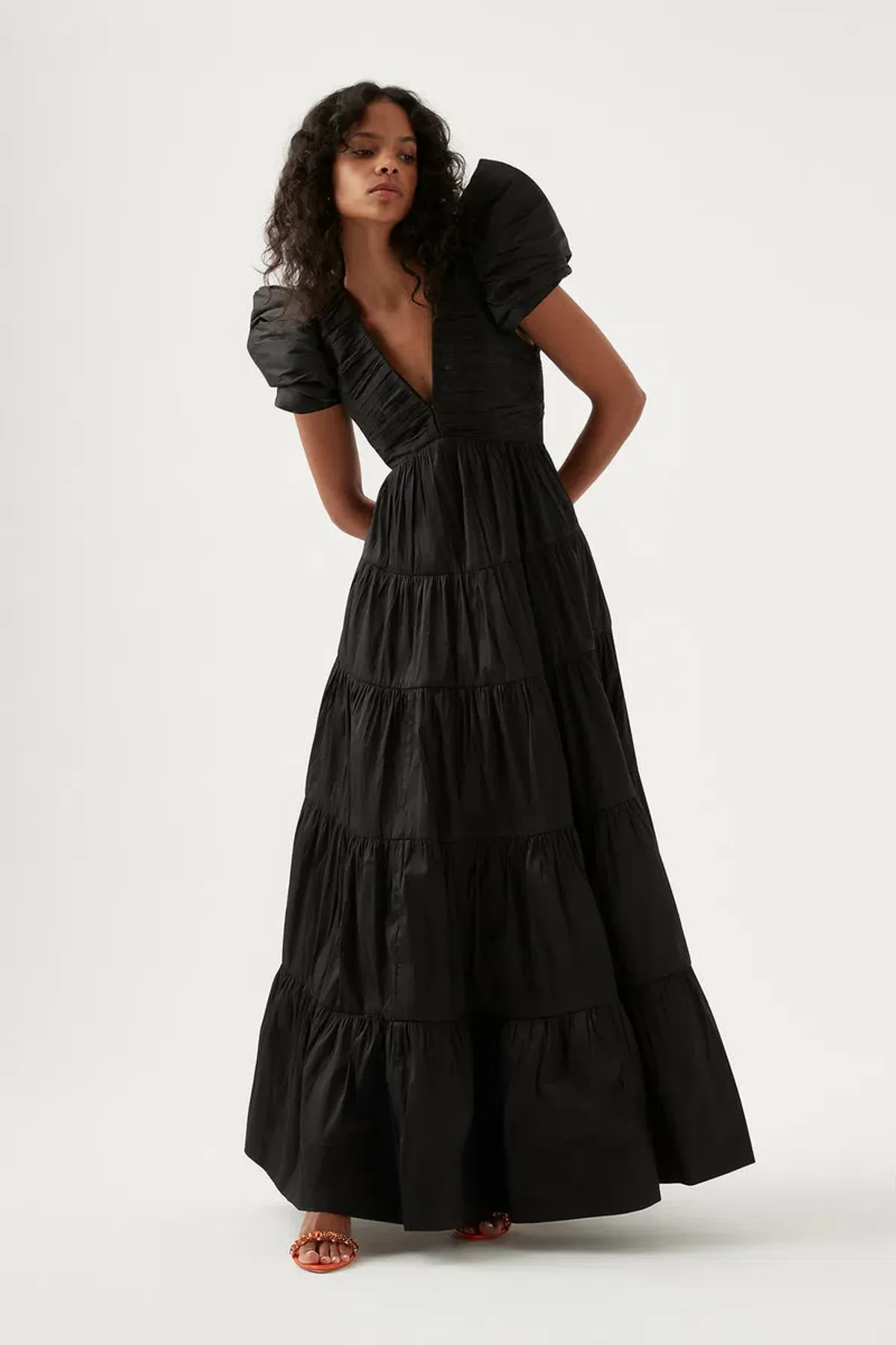 Aje Statuesque Tiered Gown Black Size 12 - Image 2