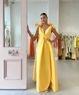 Rachel Gilbert Emiliano Gown Yellow Size AU 8 for rent on The Volte - image 5