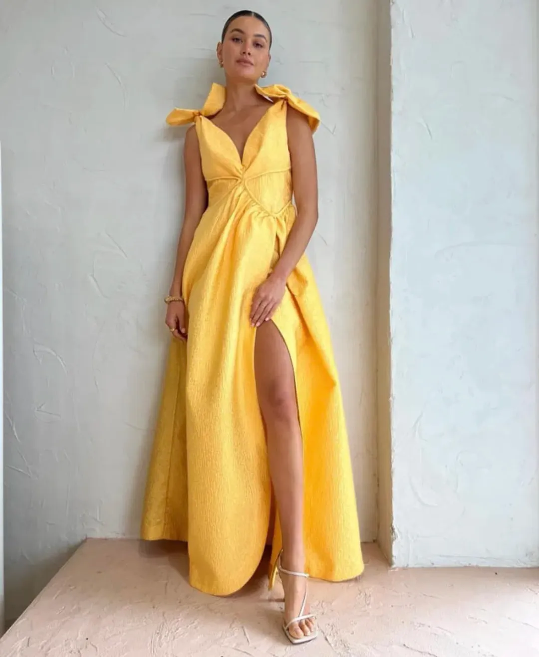 Rachel Gilbert Emiliano Gown Yellow Size AU 8 for rent on The Volte - main image