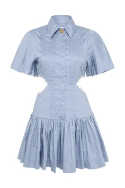 Aje Mythos Pearl Waist Mini Dress Steel Blue Size 8 for rent on The Volte - image 3