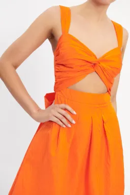 Rebecca Vallance Carmelita Cut Out Midi Dress Orange Size 10 for rent on The Volte - image 4