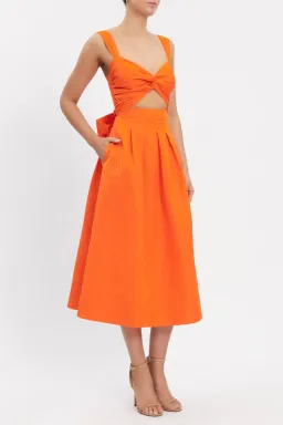 Rebecca Vallance Carmelita Cut Out Midi Dress Orange Size 10 for rent on The Volte - image 2