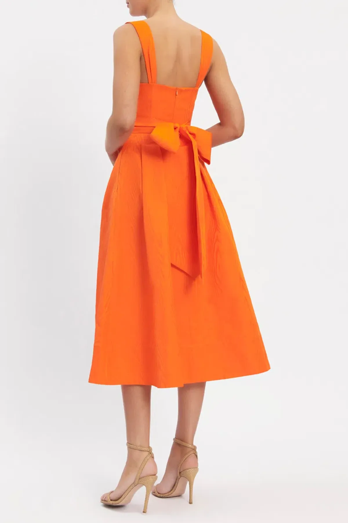 Rebecca Vallance Carmelita Cut Out Midi Dress Orange Size 10 - Image 3