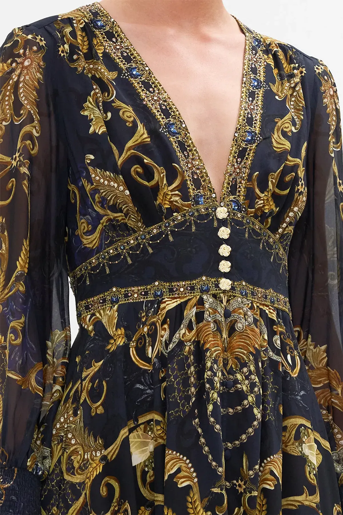 Camilla Button Dress With Shaped Waistband Moonlight Melodies Size XL / Au 16 - Image 2