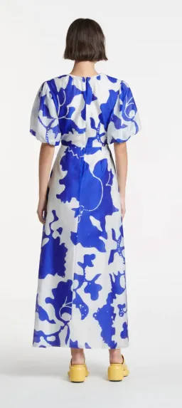 Sir The Label Vivi Puff Sleeve Maxi Dress Blue Print Size 10 for rent on The Volte - image 3