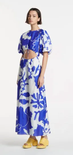 Sir The Label Vivi Puff Sleeve Maxi Dress Blue Print Size 10 for rent on The Volte - image 2