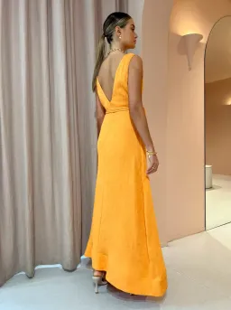 By Nicola Starboard Cross Waist Maxi Dress Orange Size 6 for rent on The Volte - image 2