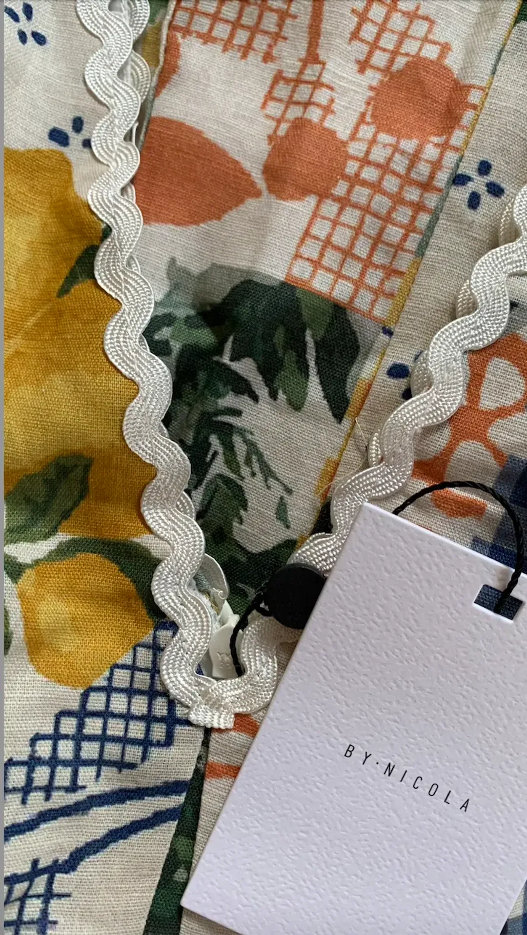 By Nicola Wavy Maxi Dress in Lemon Patchwork Print Size 6 for rent on The Volte - main image