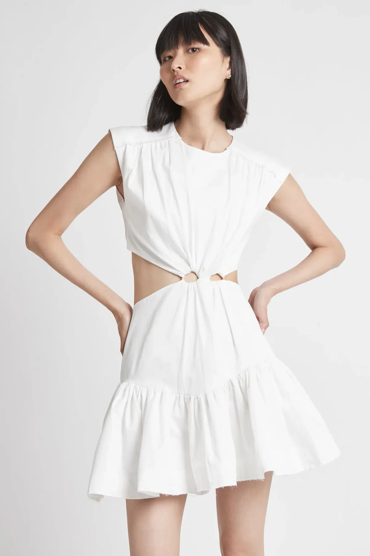 Aje Solstice Cut Out Ring Flip Dress White Size 4 - Image 2