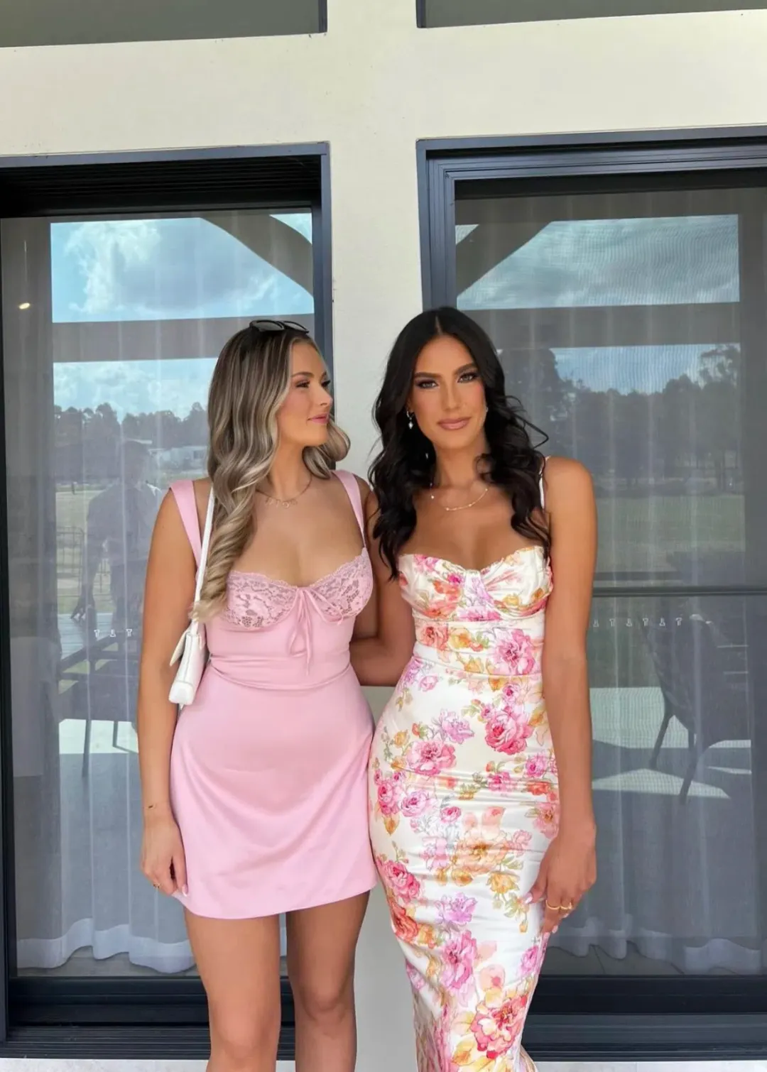 House of CB Josefina Ivory Floral Satin Maxi Dress in XS / Au 6 for rent on The Volte - main image