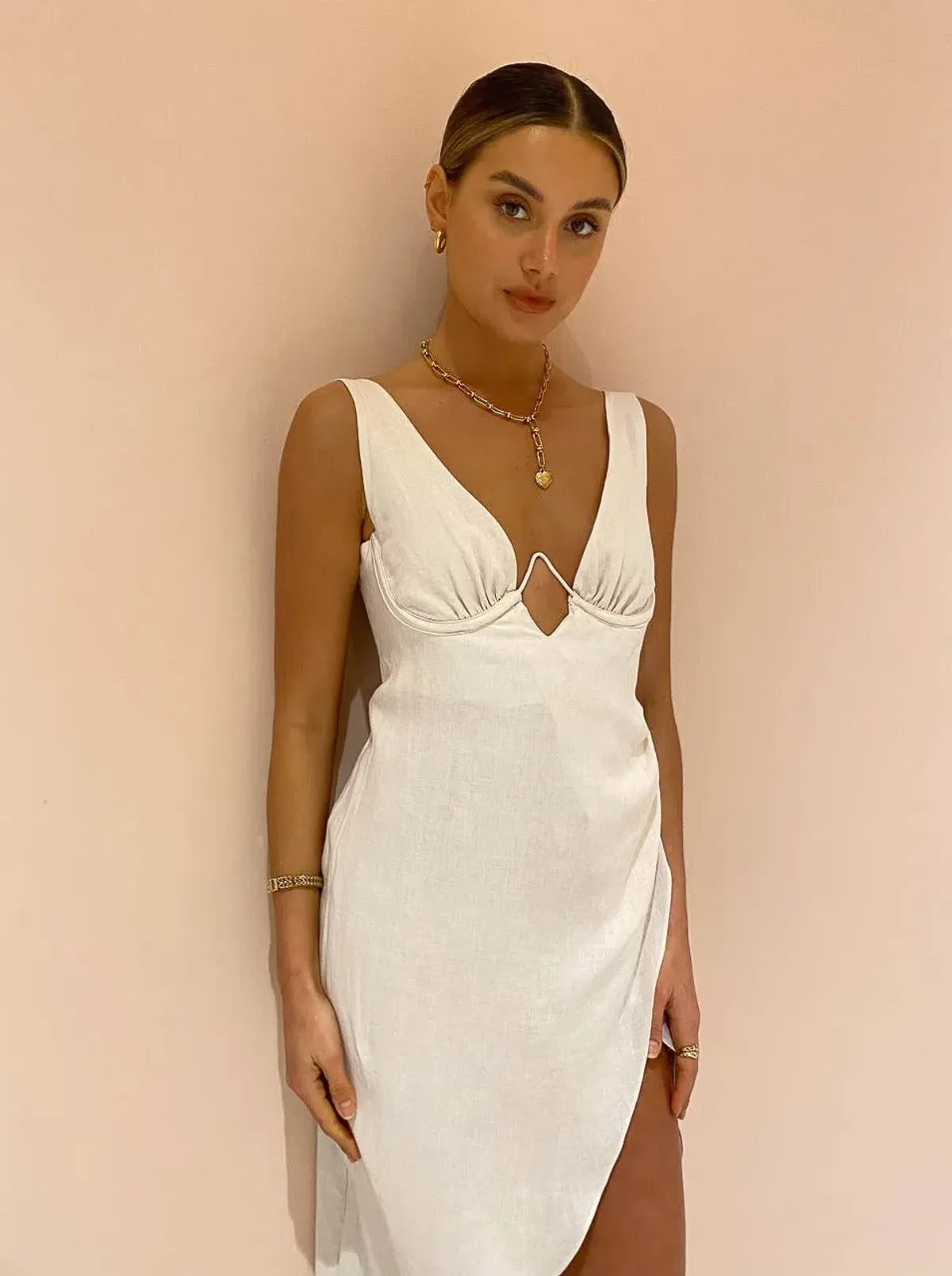 Rumer the Label Luella Maxi Dress in Ballet Beige Size AU 14 - Image 5