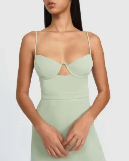 By Johnny Callia Wire Midi Dress Artichoke Green Size AU 14 for rent on The Volte - image 4