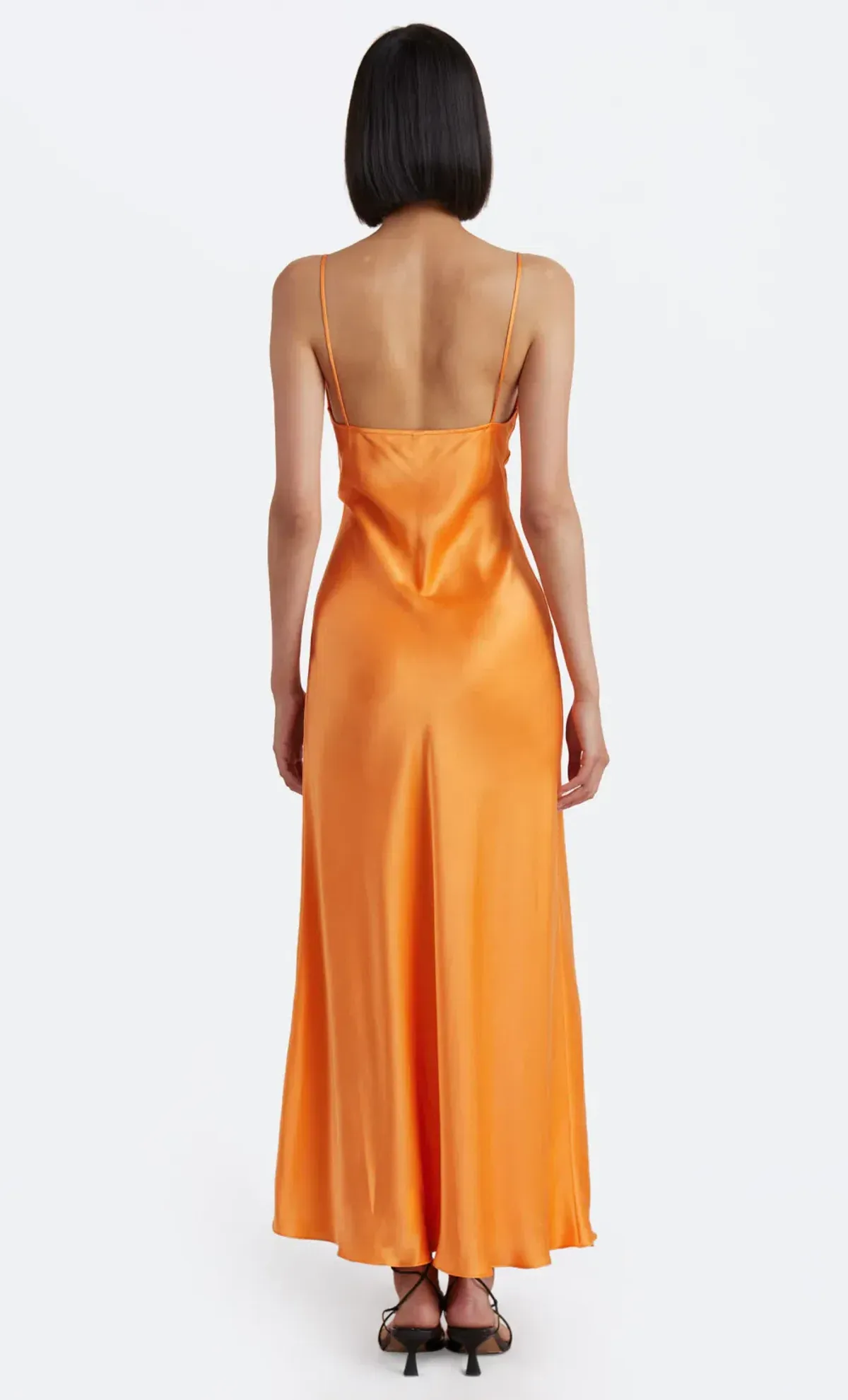 Bec & Bridge Amber V Midi Dress Orange Size AU 6 - Image 3