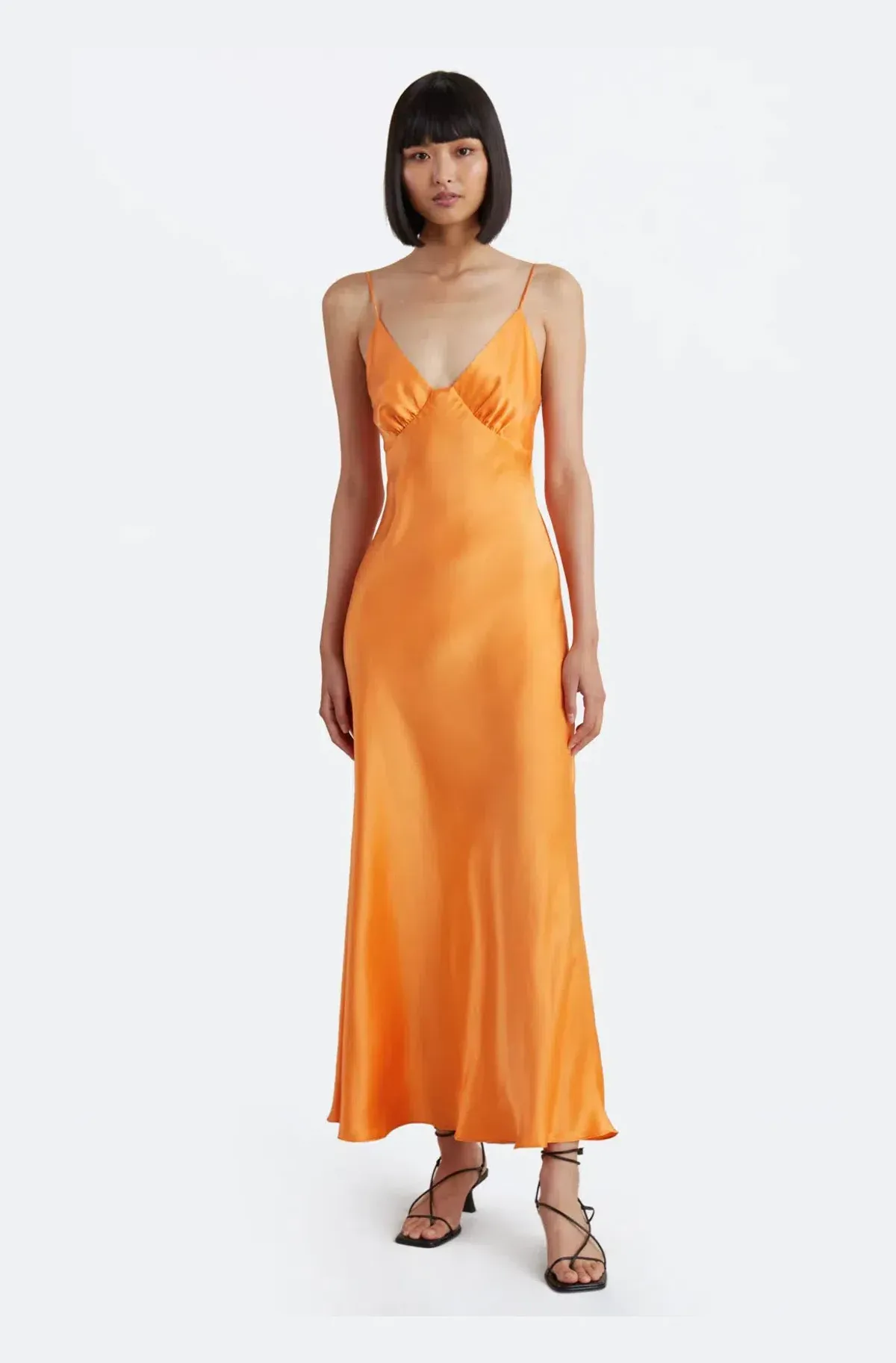 Bec & Bridge Amber V Midi Dress Orange Size AU 6 - Image 1