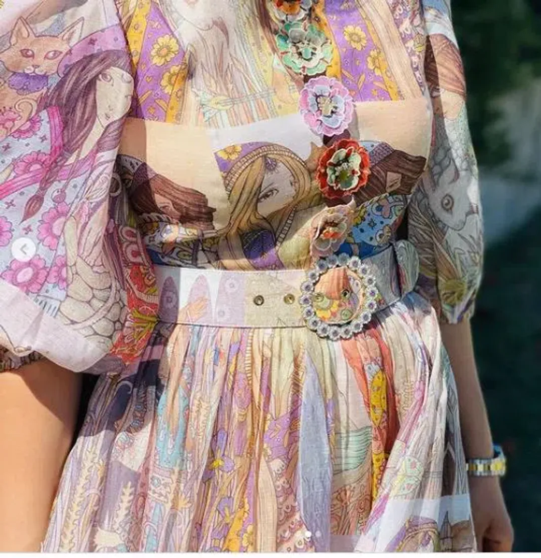 Zimmermann Kaleidoscope Puff Sleeve Mini Dress Multi Size 1 / AU 10 for rent on The Volte - main image