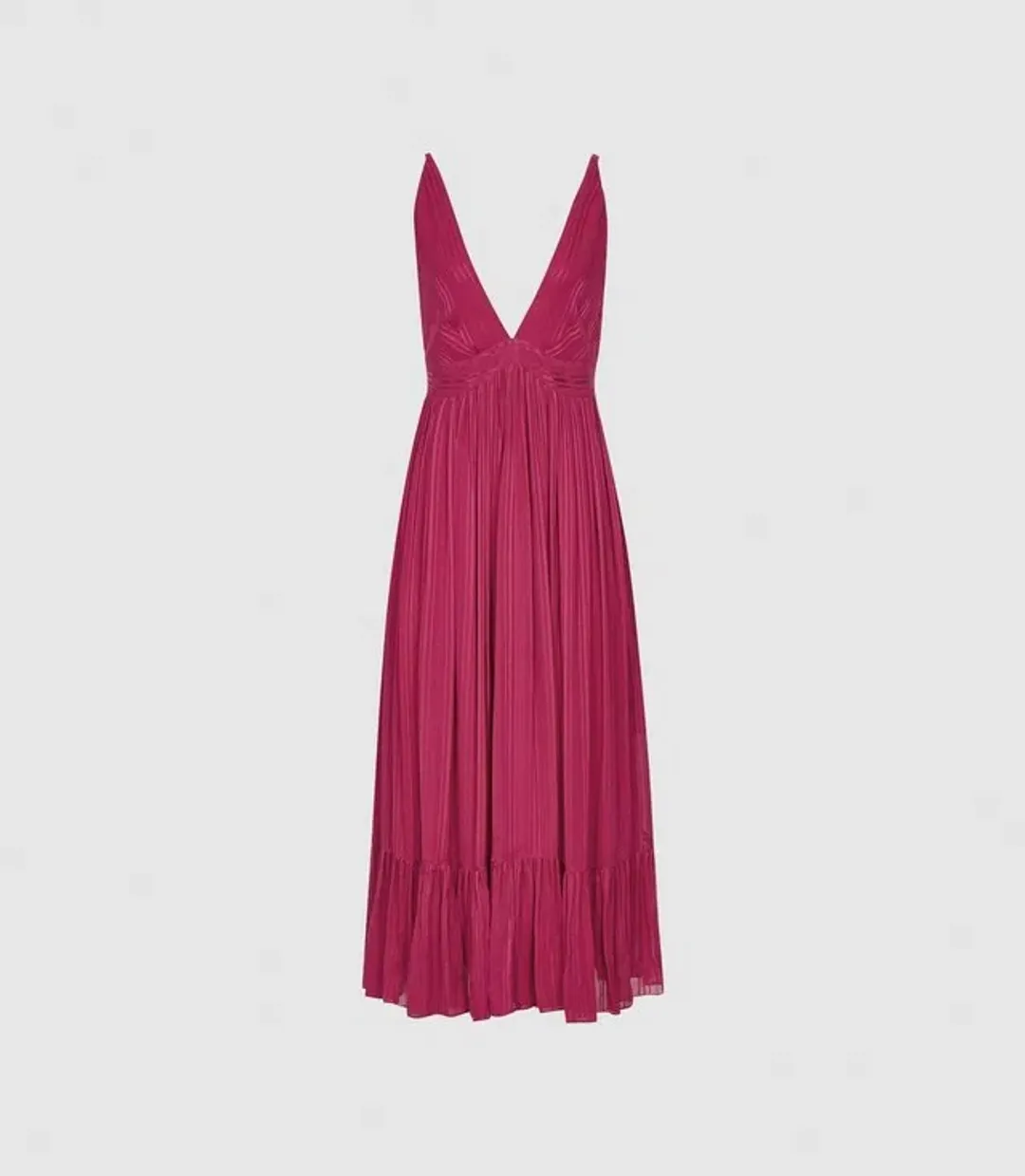 Reiss Women's Marie Textured Fabric Dress Pink Size 10 for rent on The Volte - main image