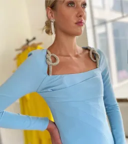 Rachel Gilbert Blaise Dress Blue Size 2 / AU 10 for rent on The Volte - image 2