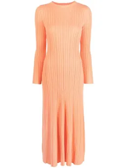 Anna Quan Long Sleeve Ribbed Knit Midi Dress Orange Size AU 10 for rent on The Volte - image 4