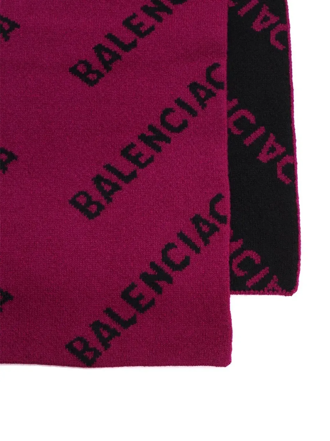 Balenciaga Allover Logo Knit Scarf Burgundy for rent on The Volte - main image