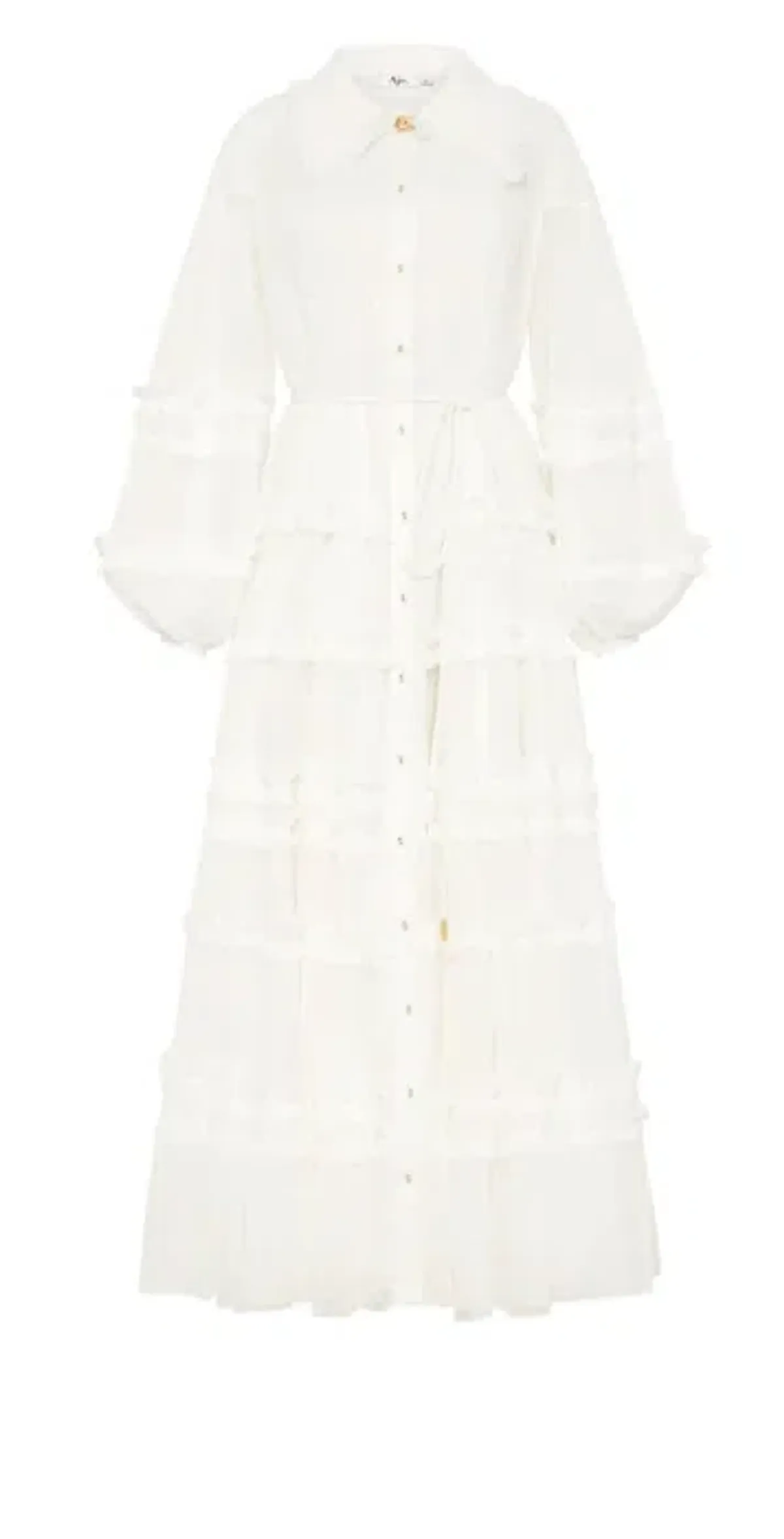 Aje Memento Tiered Maxi Dress In White Size AU 12 - Image 3