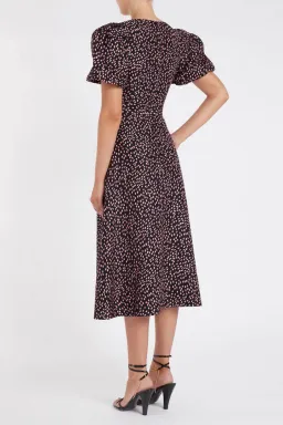Rebecca Vallance Cha Cha Midi Dress Pink Polka Dot Size 12 for rent on The Volte - image 2