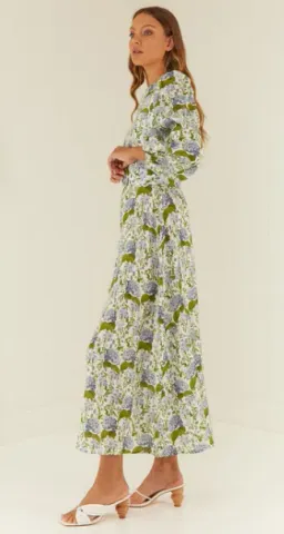Palm Noosa Melrose Dress Blue Blooms Floral Size 12 for rent on The Volte - image 3