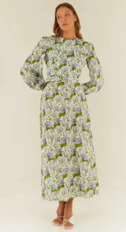 Palm Noosa Melrose Dress Blue Blooms Floral Size 12 for rent on The Volte - image 4