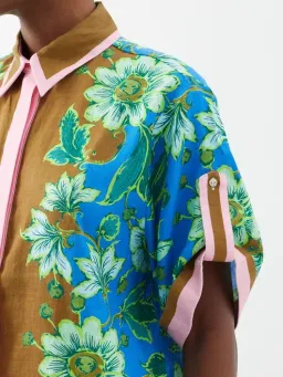 Alemais Winnie Floral Spliced Blue Brown Shirt and Pant Two Piece Set Floral Size 10 for rent on The Volte - image 7