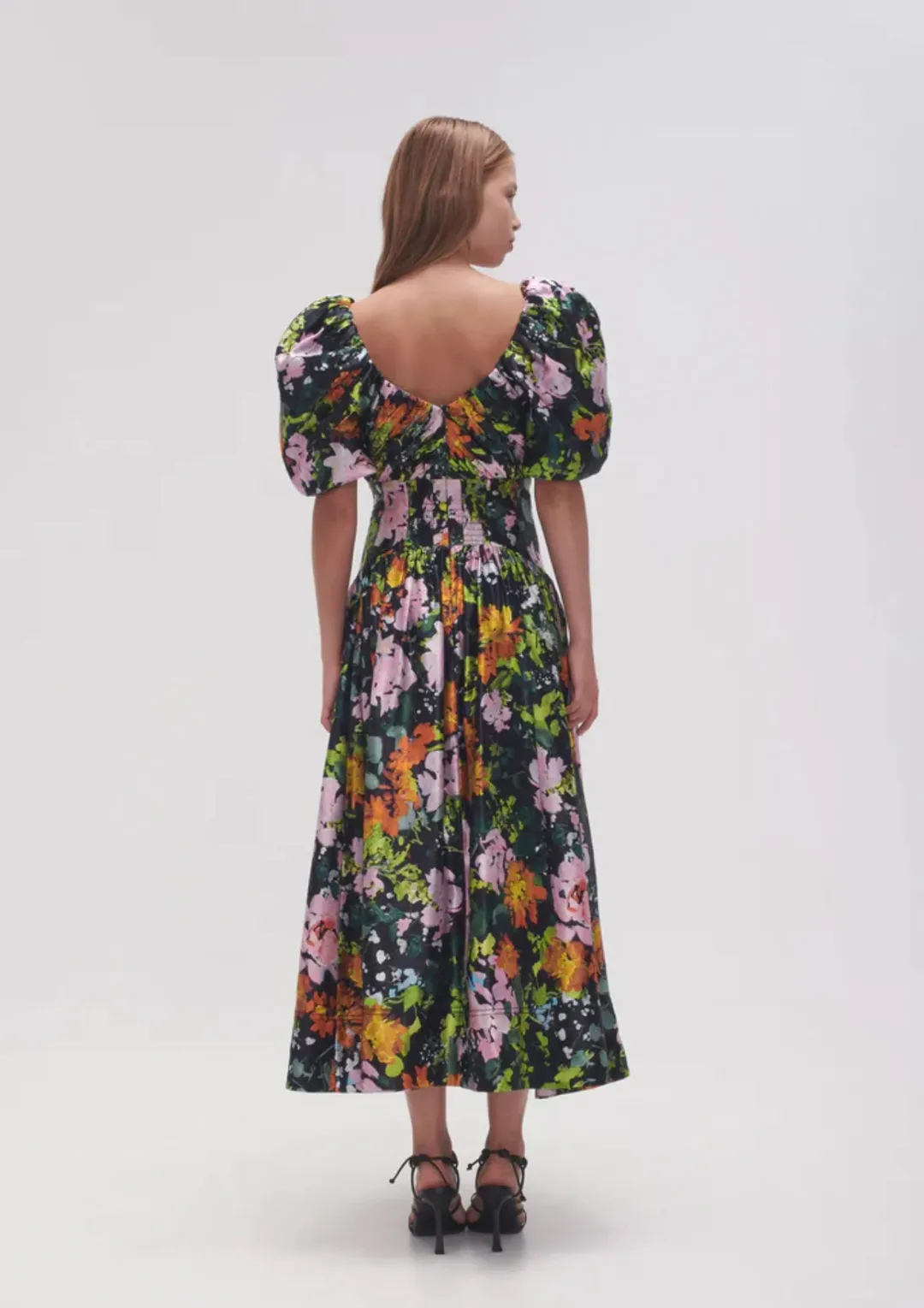 Aje Gabrielle Plunge Midi Dress Midnight Floral Size 14 / XL for rent on The Volte - main image