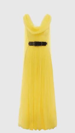 Leo Lin Juno Draped Floor Length Dress Yellow Size AU 12 for rent on The Volte - image 5